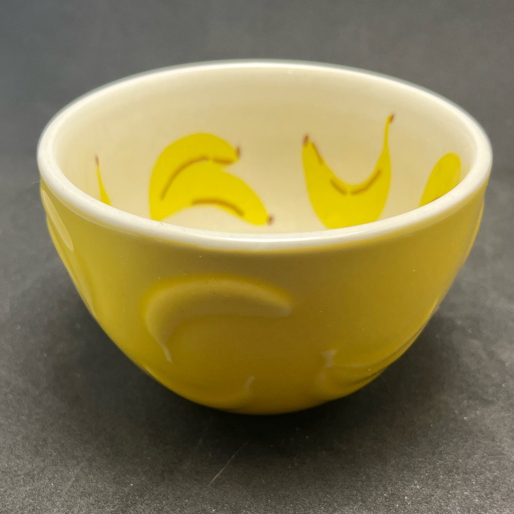 Vibrant Yellow Banana Ceramic Bowl